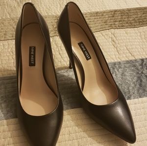 Brand New Designer Black Leathwr Nine West Heels